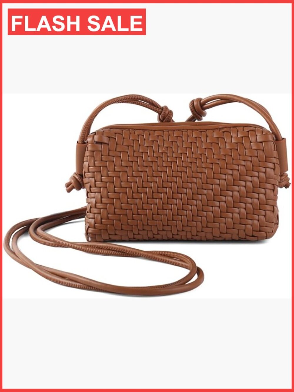 Handwoven Vegan Leather Crossbody Bag Small Lightweight Shoulder Purse